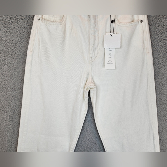Zara White Jeans Womens Sz 4 Denim High Waisted Mom Fit Ankle Length Comfort - Picture 3 of 12